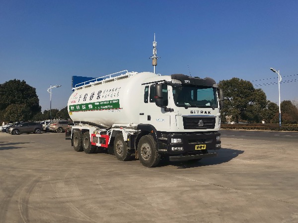 重汽汕德卡8×4油田專用固井水泥罐車|下灰罐車|重晶石粉罐車（單側管路）