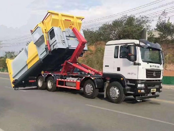 移動式垃圾壓縮站【產品展示】+ 車廂可卸式鉤臂車操作視頻