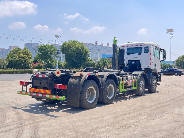 重汽汕德卡8x4鉤臂車(chē)｜SGZ5310ZXXZZ6型車(chē)廂可卸式垃圾車(chē)｜移動(dòng)式壓縮垃圾站轉(zhuǎn)運(yùn)車(chē)｜垃圾轉(zhuǎn)運(yùn)車(chē)